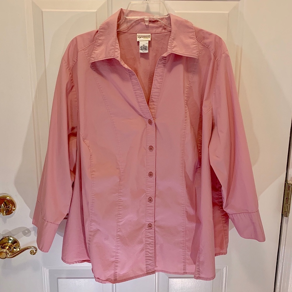Kim Rogers 3X Rose Colored Shirt EUC